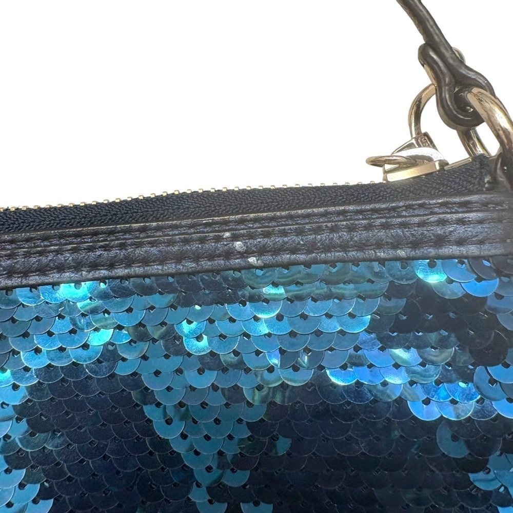 Coach blue sequins poppy mini bag evening formal - Picture 3 of 10